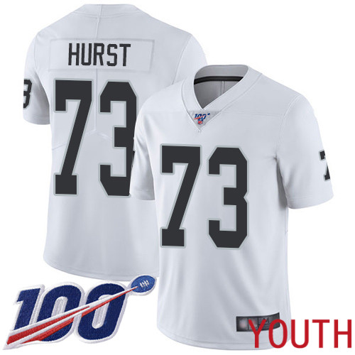 Oakland Raiders Limited White Youth Maurice Hurst Road Jersey NFL Football #73 100th Season Vapor Jersey